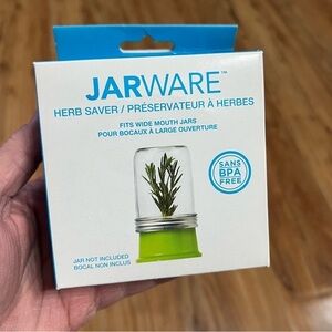 JARWARE Mason Jar Ware HERB SAVER 82603 Green BPA Free‎ LID for WIDE Canning Jar